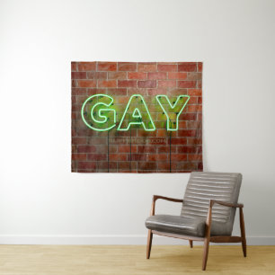 Tenture Enseigne néon gay illuminée SlipperyJoe lumineuse