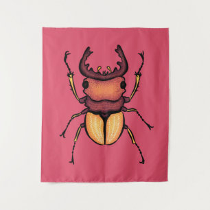 Tenture Entomologie rose de l'insecte du scarabée