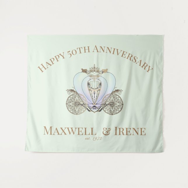 Tenture Entraîneur de conte de fées sur fond vert pâle (Devant (Horizontal))