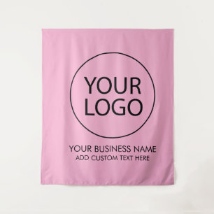 Tenture Entreprise de logo et de texte professionnels rose