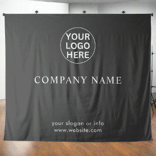 Tenture Entreprise Événement l Logo personnalisé Gris Phot