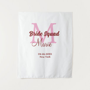Tenture Équipe de mariée ajoutez nom monogramme demoiselle