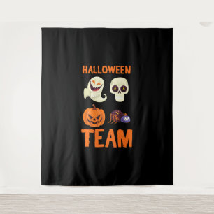 Tenture Équipe d'Halloween Squelette Citrouille Ghost Spid