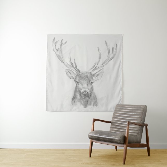 Tenture Esquisse d'Elk contemporaine (En situation)