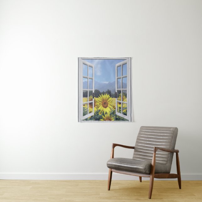 Tenture estivale de tournesols (En situation)