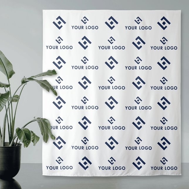 Tenture Étape de l'événement professionnel et bannière de  (Modern step and repeat logo backdrop tapestry with space for logo and monogram or two logos)