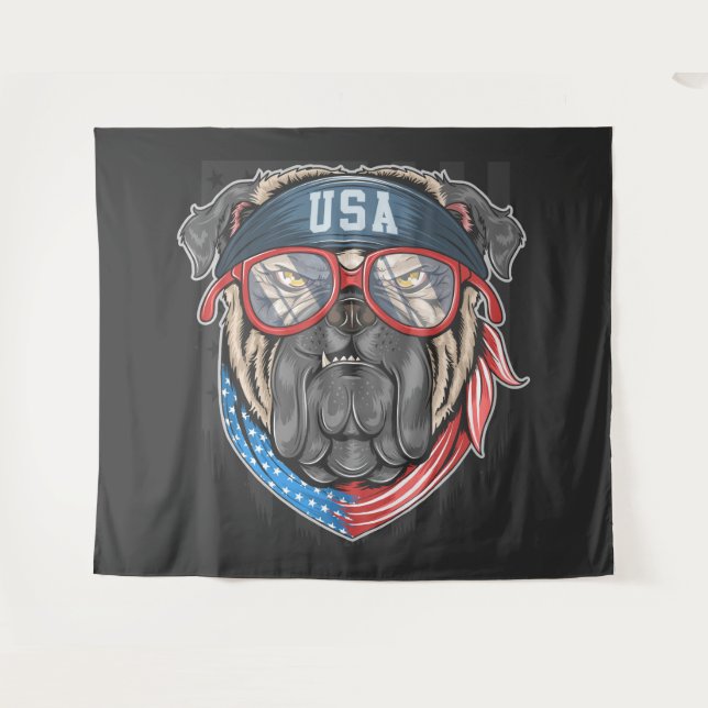 Tenture États-Unis Bulldog (Devant (Horizontal))