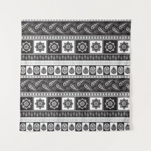 Tenture Ethnic Black White : Motif intemporel