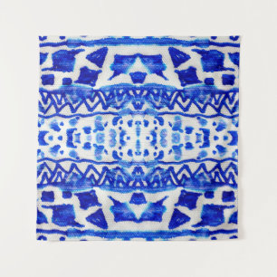 Tenture Ethnic Indigo Arrow Native Motifs