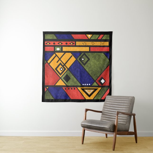 Tenture Ethno africain sans couture traditionnelle motif (En situation)
