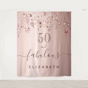 Tenture Étoiles de birthday fabuleuses rose gold pailletée