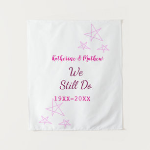 Tenture Étoiles roses Renouvellement de vœux anniversaire