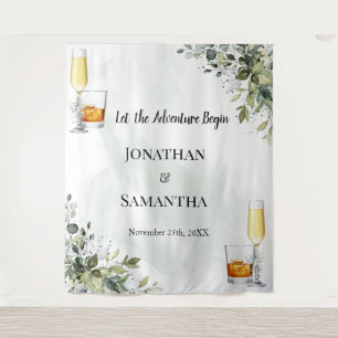 Tenture Eucalyptus Bubbles & Bourbon Wedding shower Tapest