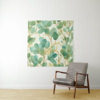Eucalyptus Feuille Green et Gold Design