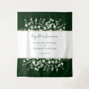 Tenture Eucalyptus Vert Foncé Mariage Ensemble Pour Toujou