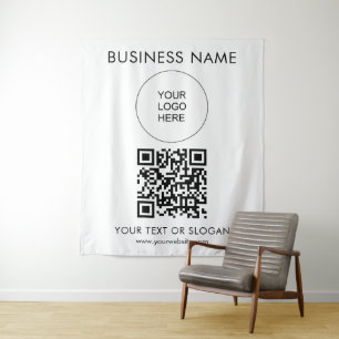 Tenture Événement personnalisé Logo Texte Code QR