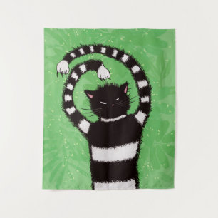 Tenture Evil Chat Nature Lover Printemps vert