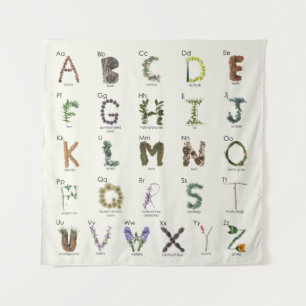 Tenture Exploration de l'alphabet naturel   Bois Tapisseri