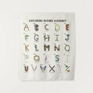 Tenture Exploration de l'alphabet naturel   Woodland Plant