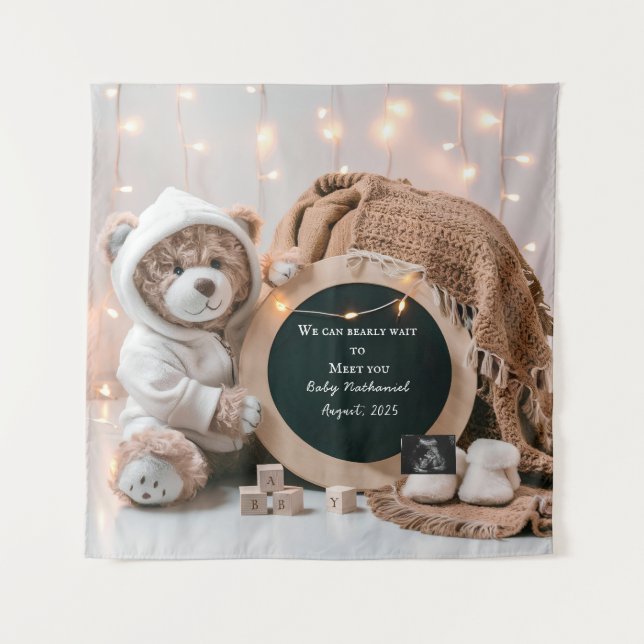 Tenture Faire-part numérique neutre simple (Devant)