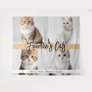 Tenture Famille de photos de chats personnalisées