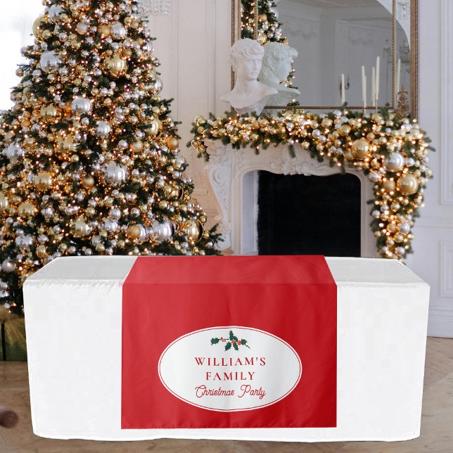 Tenture Famille Dîner de Noël Buffet Table Coureur (Family Christmas Dinner Party Table Sign Runner Tapestry)