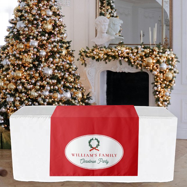 Tenture Famille Dîner de Noël Buffet Table Coureur (Family Christmas Dinner Party Table Sign Runner Tapestry)