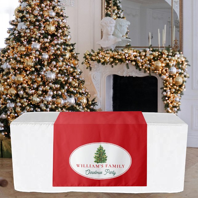 Tenture Famille Dîner de Noël Buffet Table Coureur (Family Christmas Dinner Party Table Sign Runner Tapestry)