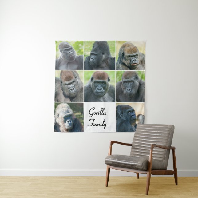 Tenture Famille Gorilla (En situation)