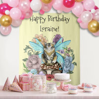 Fantaisie Pastel Chat Féerique Tigré Floral