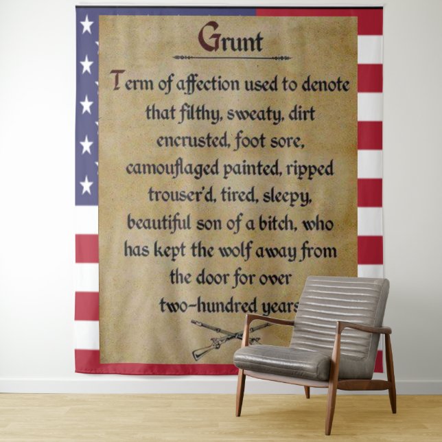 Tenture FANTASSIN DE COMBAT surnommé "GRUNT" (En situation)