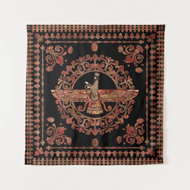 Tenture Farohar - Faravahar - Marbre et or de Fravashi (Devant)