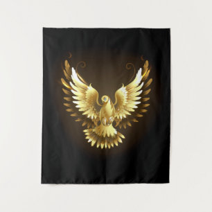 Tenture Faux Gold Foil Peace Dove en noir