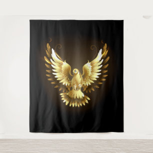 Tenture Faux Gold Foil Peace Dove en noir