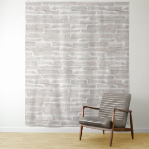 Tenture Faux Old White Brick Wall