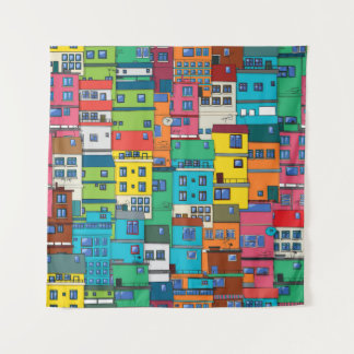 Tenture favela urbaine brésilienne : arrière - plan coloré