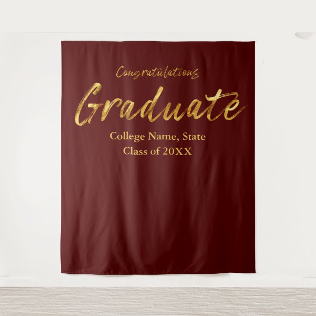 Tenture Félicitations au diplômé en écriture manuscrite Ma (Devant)