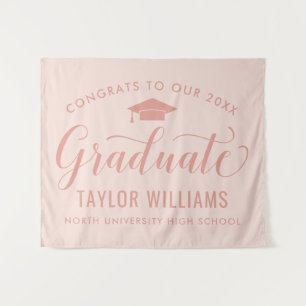 Tenture Félicitations au Diplômé Fond Blush Rose