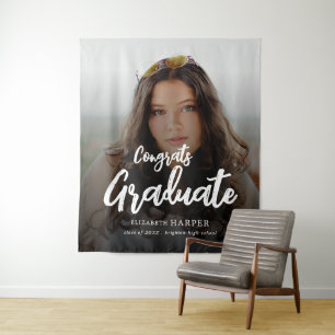 Tenture Félicitations Diplômé Écriture Pinceau Photo Remis