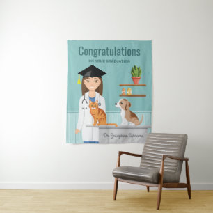 Tenture Félicitations Diplômé Vétérinaire DVM Graduation