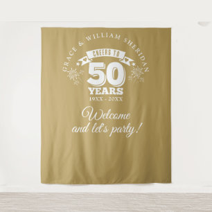 Tenture Félicitations pour l'Or 50e Anniversaire Fond de P