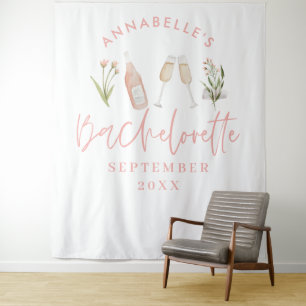 Tenture Féminin rose floral champagne enterrement de vie d