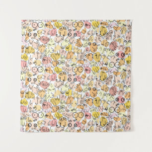 Tenture femme au pastel jaune