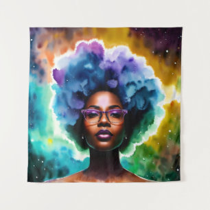 Tenture Femme Noire Avec Cheveux Afro Dans Les Lunettes Ga