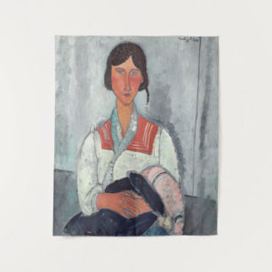 Tenture Femme tzigane avec bébé par Amedeo Modigliani