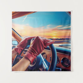 Tenture Femmes élégantes dans des voitures classiques