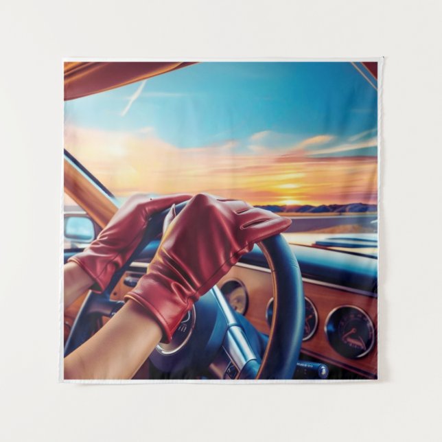 Tenture Femmes élégantes dans des voitures classiques (Devant)