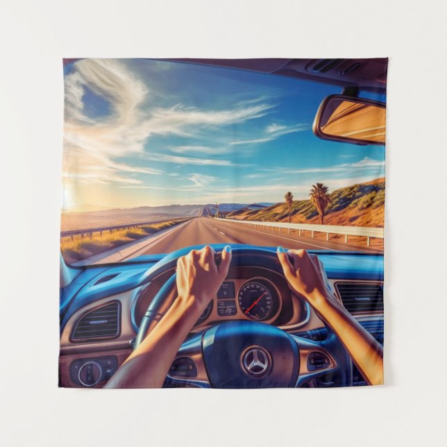 Tenture Femmes élégantes dans des voitures classiques (Devant)