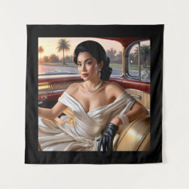 Tenture Femmes élégantes dans des voitures classiques