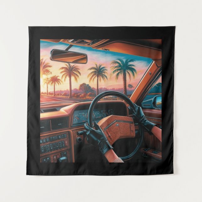 Tenture Femmes élégantes dans des voitures classiques (Devant)